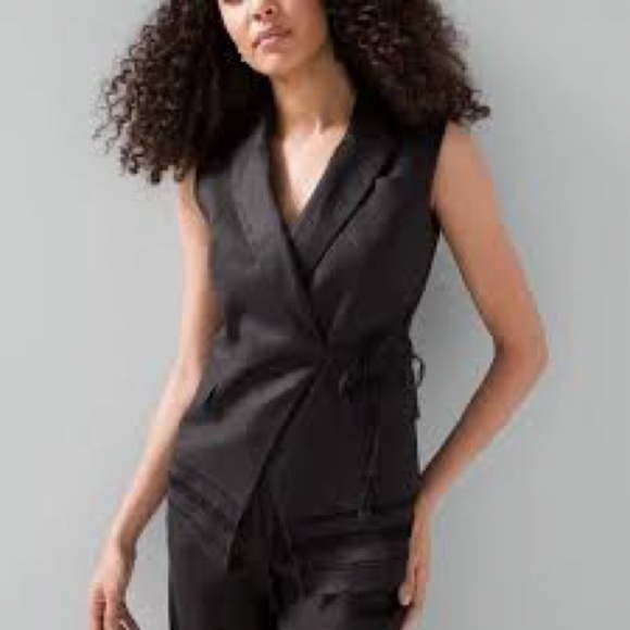 White House Black Market Jackets & Blazers - White House Black Market Tie Front Studio Vest Blazer Eyelet Jacket Size 12